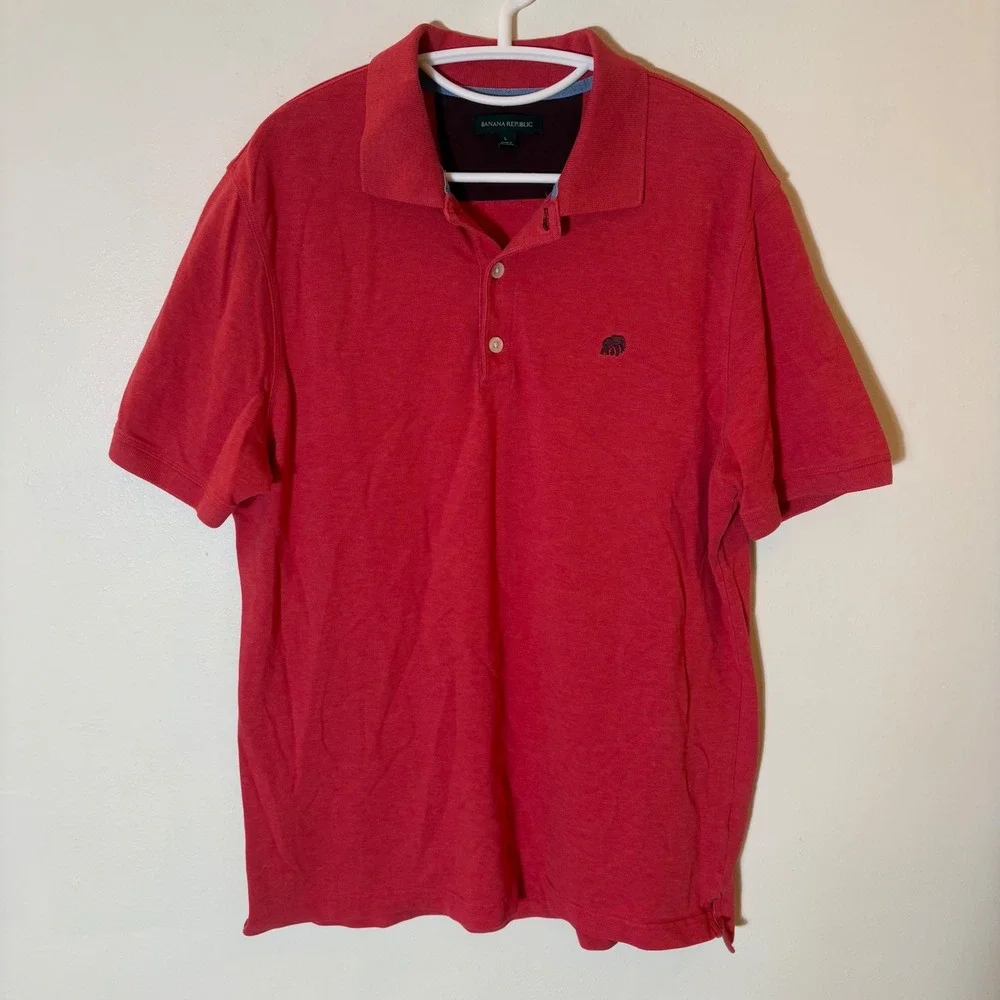 Banana Republic Polo Shirt Mens Size Large Red
